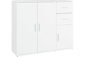 ‎VIDAXL vidaXL Sideboard, Kommode mit viel Stauraum, Mehrzweckschrank Anrichte für Wohnzimmer, Schrank Beistellschrank, Modern, Weiß Holzwerkstoff