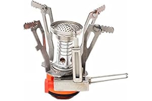 Tiardey Bruciatore per fornello da campeggio pieghevole mini potente potenza di fuoco con accensione piezoelettrica, fornello per cucinare all'aperto