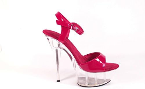 First Fashion Boutique Ladies Womens Fetish Stiletto High Heel Platform Dancing Sandals Shoes Size 3-8 (UK 8/US 10, Red)