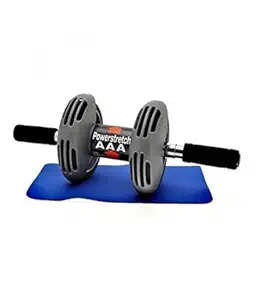 Inditradition Premium Ab Care Power Stretch Roller | Ab Roller Wheel Exerciser, with Auto Push-Back Spring Mechanism (Grey)
