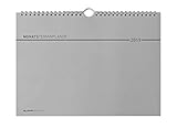 Monatsplaner Wire-O / Ringbindung 2019 - Wandkalender / Bürokalender (30 x 21) - Jahresüberblick - Ferientermine by