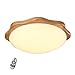 Produktbild TopDeng Modern Holz LED 18 w Erröten-einfassung Deckenleuchte,16 zoll Dimmfunktion Kronleuchter Lampe Blume form Kinderzimmer Schlafzimmer-Fernbedienung-C 40cm