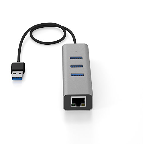 KabelDirekt 3-Port USB 3.0 Hub aus Aluminium USB 3.0 mit integriertem 1 Gigabit Ethernet-Port – PRO Series - 2