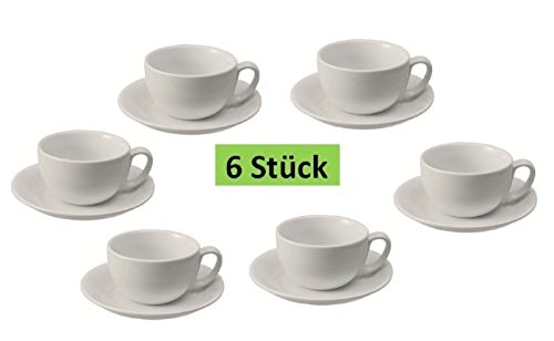 Milchkaffeetasse Italia inklusive Untertasse - 6er Pack Milchkaffeetasse Italia inklusive Untertasse - 6er Pack