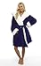 Produktbild CityComfort Luxus Bademantel Damen Super Soft Robe mit Fell gefütterte Kapuze Plüsch Bademantel für Frauen (M, Marinewaffel)