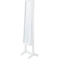 Levivo Armario joyero con espejo, en blanco