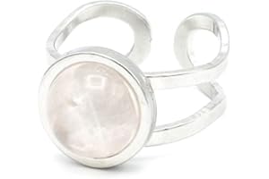 Miracles Minéraux | Bague réglable en acier inoxydable et pierre naturelle