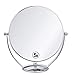 Produktbild GONGFF Schminkspiegel 20cm Durchmesser Desktop Doppelseitiger HD Zoom Kosmetikspiegel, hoch 23cm, 5-fache Vergrößerung Tragbarer Spiegel