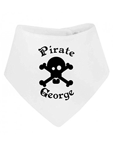 Personalised Pirate Name Skull And Crossbones Customise With Name Bandana Baby Bib