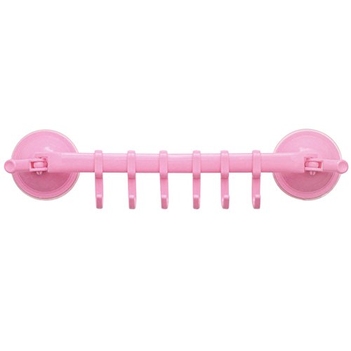 Blue Vessel Handtuch-Utensil Rack Kleiderbügel 6 Haken Küche Hängenden Regale Kunststoff-Halter (Rosa)