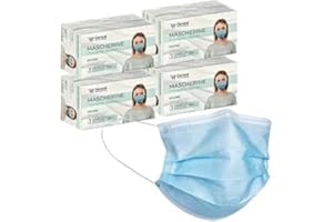 GENERAL MERCHANDISING Mascherine Chirurgiche Monouso || 3 Strati Protettivi, Traspiranti e Confortevoli || Certificazione CE || Ideali per Uso Quotidiano e Lavorativo" || Con Nasello Regolabile | 200pz