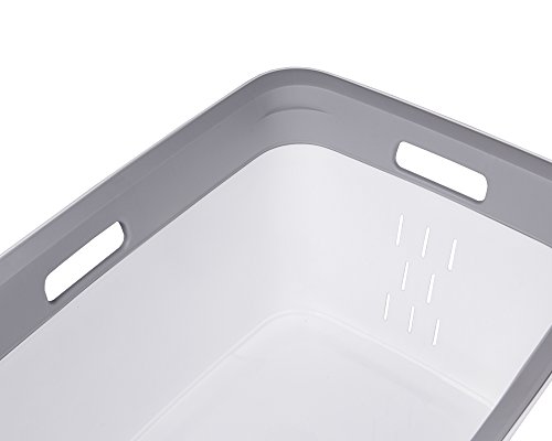 Wäschetruhe Wäschekorb Wäschepuff mit Belüftung Moda Deluxe 45 Liter mit 4 Griffen Wäschesammler - 4