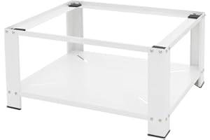 ML DESIGN MODERN LIVING ML-Design Waschmaschinen Untergestell mit Ablage 63x54 cm Stahl Weiß bis 150kg, Waschmaschinen-Unterschrank, Stabiler Waschmaschinensockel, 32cm hohes Podest Erhöhung Unterbau für Trockner/Kühlschrank