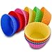 Produktbild 12er Set Silikon Muffinform Muffinförmchen Muffin Kuchen Cup 6 Farben Backform Rot, Gelb, Grün, Pink, Orange, Blau stabil und flexibel farbig