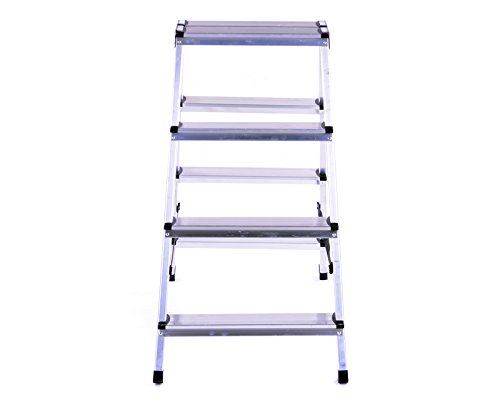 ALULEITER KLAPPLEITER 2×4 STUFEN STEHLEITER HAUSHALTSLEITER ZWEISEITIG - 3