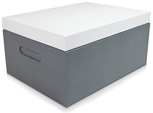 Universal Holzkiste mit Deckel für Aufbewahrung – Kiefer Zweifarbig Lackiert – ca. 33 x 24 x 16 cm – Venkon ® - 5