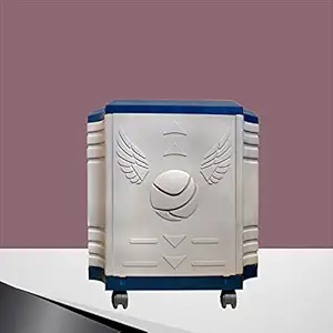 Urban Choice Durable and Long-Lasting Plastic Inverter Trolley with Pull Down Door Facility & 5 Wheels Blue White