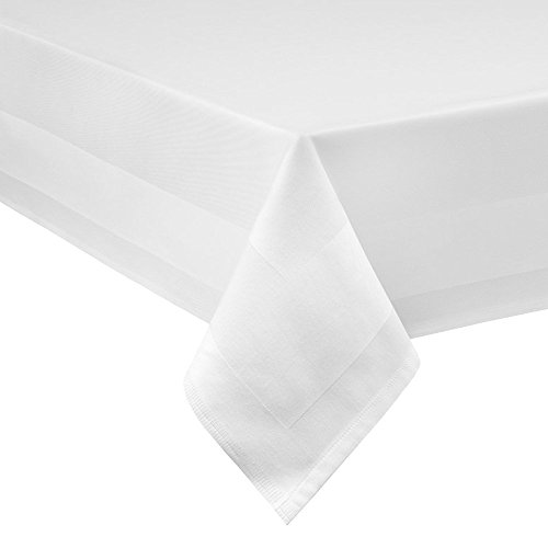 DecoHomeTextil Color Blanco 100% algodón damasco blanco rectangular MAIN 160 cm de ancho color y longitud a elegir tamaño especial (160 x 400 cm, color blanco)