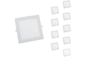Spot LED Extra Plat Carré 24W Blanc (Pack de 10) - Blanc Neutre 4000K - 5500K - SILAMP