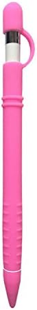 Rescady Pencil Skin Case Sleeve with Nib Cover for 9.7,10.5 and 12.9 Inch iPad Pro Apple Pencil (Pink)