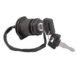 Deutsche Black Cylindrical Finish New Ignition Starter Lock Compatible with KB-4S Boxer-at/CT/AR (W/o Battery) (2 Wires), Switch Lock with 2 Keys