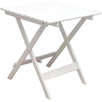BUTLERS Lodge Holztisch weiß klappbar 55x55x73 cm Viereckiger
