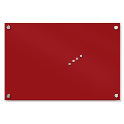 Moderne Glas Magnettafel Luxury - variabel montierbar - Sicherheitsglas - inkl. Magnete - Rot - Größe wählbar (60x90 cm)