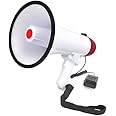 Adiohub 50 Watts Handheld Megaphone with Recorder Bluetooth USB and Memory Card Input for Announcing; Talk; Record; Play; Siren; Music with Battery and Charger Megaphone Speaker PA Bullhorn
