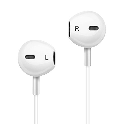Auricolari In Ear,SENDIS Cuffie In-Ear Stereo Universale con Microfono per iPhone, Smartphone Android, Tablet ecc - Bianco