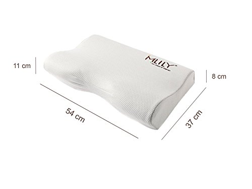 Ebitop Ebi. – K54.37.11 Orthopädisches Seitenschlaf-Viskoseschaum-Kissen mit Kissenbezug 54x37x11/8,5cm weiß - 3