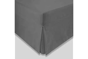 Every Thread Counts - Luxury Percale 200 thread Deep Fitted Valance sheets 4 Feet Small Double Size 100% Egyptian Cotton Easy Care Fade-resistant bed skirts & valances (Grey)