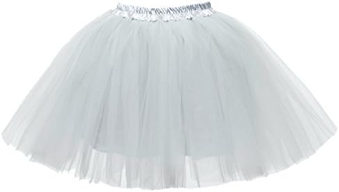 PerfectDay Women's Mini Tutu Ballet Multi-layer Ruffle Frilly Petticoat Skirt Grey