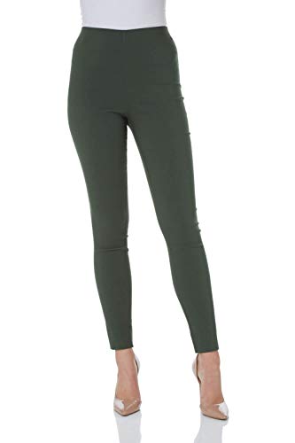 Stretch Trousers for Women UK Ladies High Waisted Pants Pull On Leggings Smart Slimming Office Work Fitted Tailored Tapered Regular & Plus Sizes