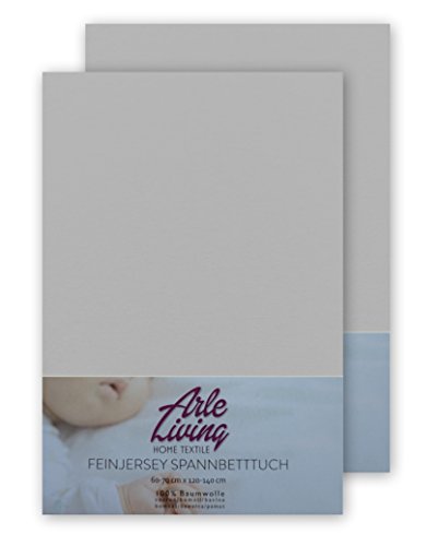 Lot de 2 enfants Baby Drap Housse Jersey 60 x 120-70 x 140 cm de qualité - 140 g/m² Arle de Living