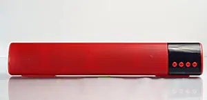 Bluetooth Speaker SOUNDBAR X8 Wireless Bluetooth Soundbar 12 Hours Play Time, Integrated Subwoofer and 4 Equalizer Modes (TWS Enabled, 10 Watts) (Red)