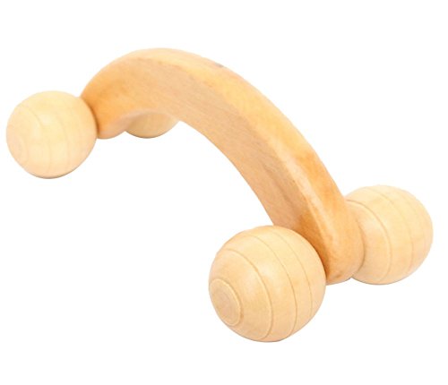 Skyeye Masajeador, Madera de Color Amarillo Claro, Masajeador de Espalda Hueca para Estimular la Circulación Sanguínea, Relajar los Músculos