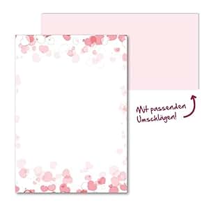 Briefpapier Set romantisch I Briefbögen mit Umschlag I 50 Blatt in DIN
