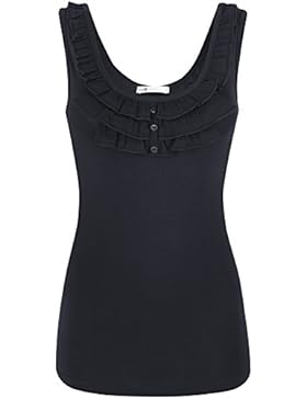 oodji Ultra Damen Trägershirt mit Rüschen