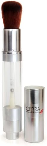 Cebra ethical skincare Powder Brush - Refillable for loose Mineral Makeup - 100% vegan - Great Travel Cosmetic Brush - Korean Technology - Professional Taklon Bristles …