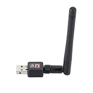 WRATH Mbps Mini WiFi USB Dongle Wireless Receiver LAN Card 802.11 Network USB Adapter for Desktop Laptops (Black)