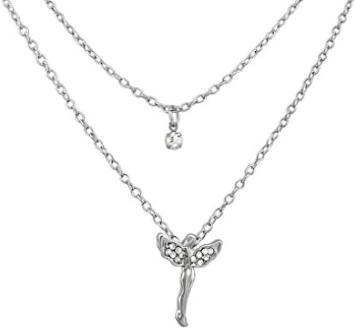 Hanessa Guardian Angel Girl Necklace with Rhinestones Lucky Charm Wedding Anniversary Girlfriend Wife Gift Lady Women