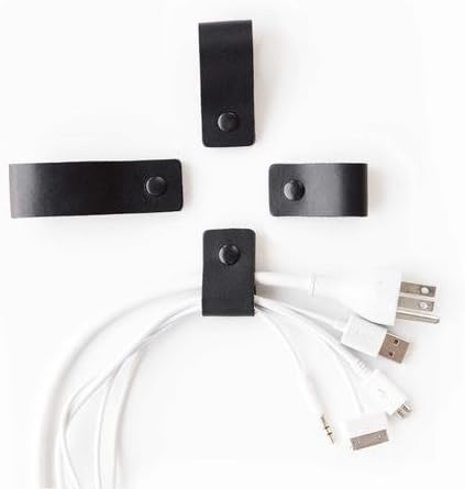 This Is Ground Genuine Leather Cordtilla Strips: Cord Organizer for Tech Accessories – 100% Real Italian Leather – Cord Management System For Professionals, Students and Travelers