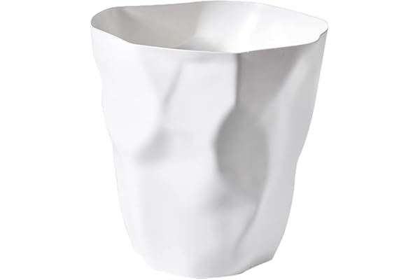 Ailler Poubelle Corbeille à Papiers en Plastique, pour Le Bureau et Chambre Irrégulière Écologique (Blanche)