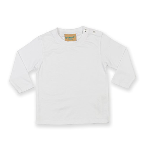 Larkwood Babies Long Sleeve Cotton T Shirt White 18-24