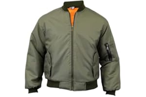 GENERIC MMK® Men's Classic A1 Bomber Jacket Casual Warm Lightweight Sportswear Windproof Winter Outwear Zip Waterproof Military Coat Plus Size S-5XL