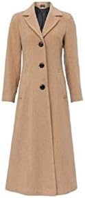 *NEW* Womens Ladies Wool &amp; Cashmere Long Plus Size Smart Coat (12, Camel)