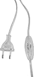 Transparente Electraline 70529 - Enchufe con cable e interruptor (1,5 m), transparente