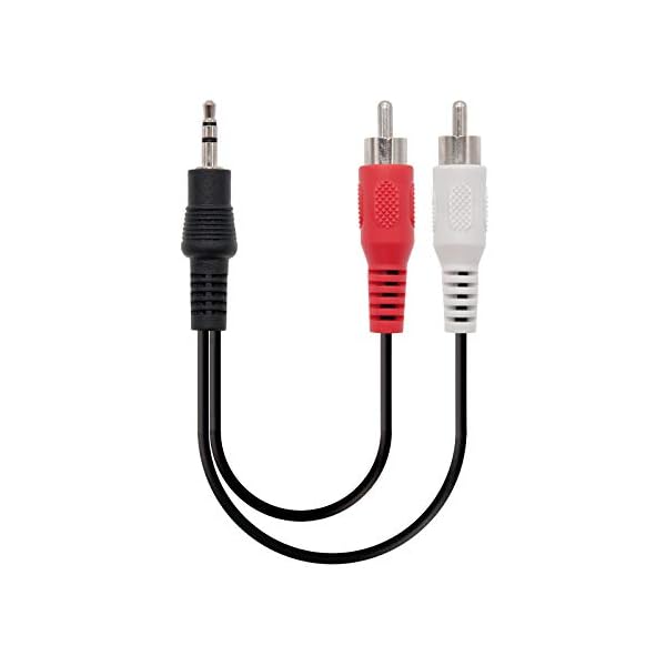 NanoCable 10.24.0301 - Cable audio estereo a 2 RCA, JACK 3.5/M-2xRCA/M, macho-macho, negro, 1.5mts - Image 4