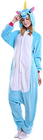 Unicorn Onesie Adult – Feelme Unisex Onesies Pajamas Kigurumi Cosplay Sleepsuit Costume Animal Jumpsuit