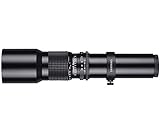Samyang 500mm f8, 0 Tele Objektiv mit T2 Anschluss - mit Hilfe von T2 Adaptern für die meisten Kameramodelle geeignet.